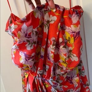 Orange floral dress